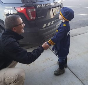 Kurt Heuer with honorary "Officer Camden". (Courtesy WRPD Facebook)